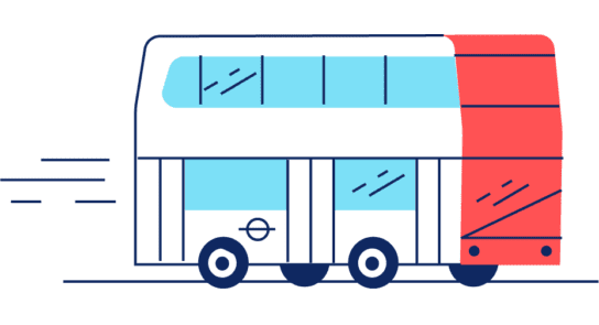 Ilustración de un autobús londinense