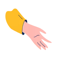 An illustration of a hand holding a smart phone, on the screen a staff member and young person are speaking to a person on video chat