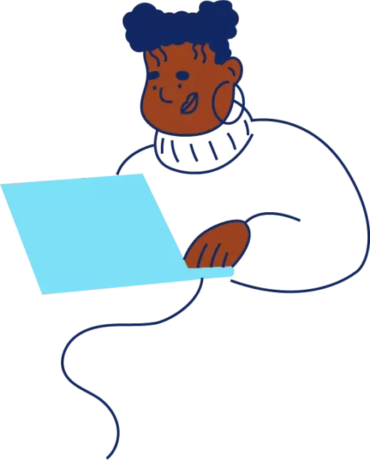 Illustration of a woman on a laptop