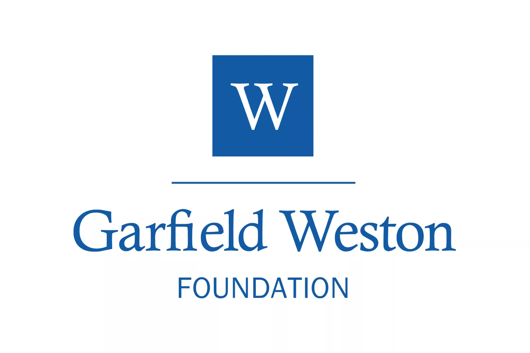 A blue logo that reads 'The Garfield Weston Foundation'