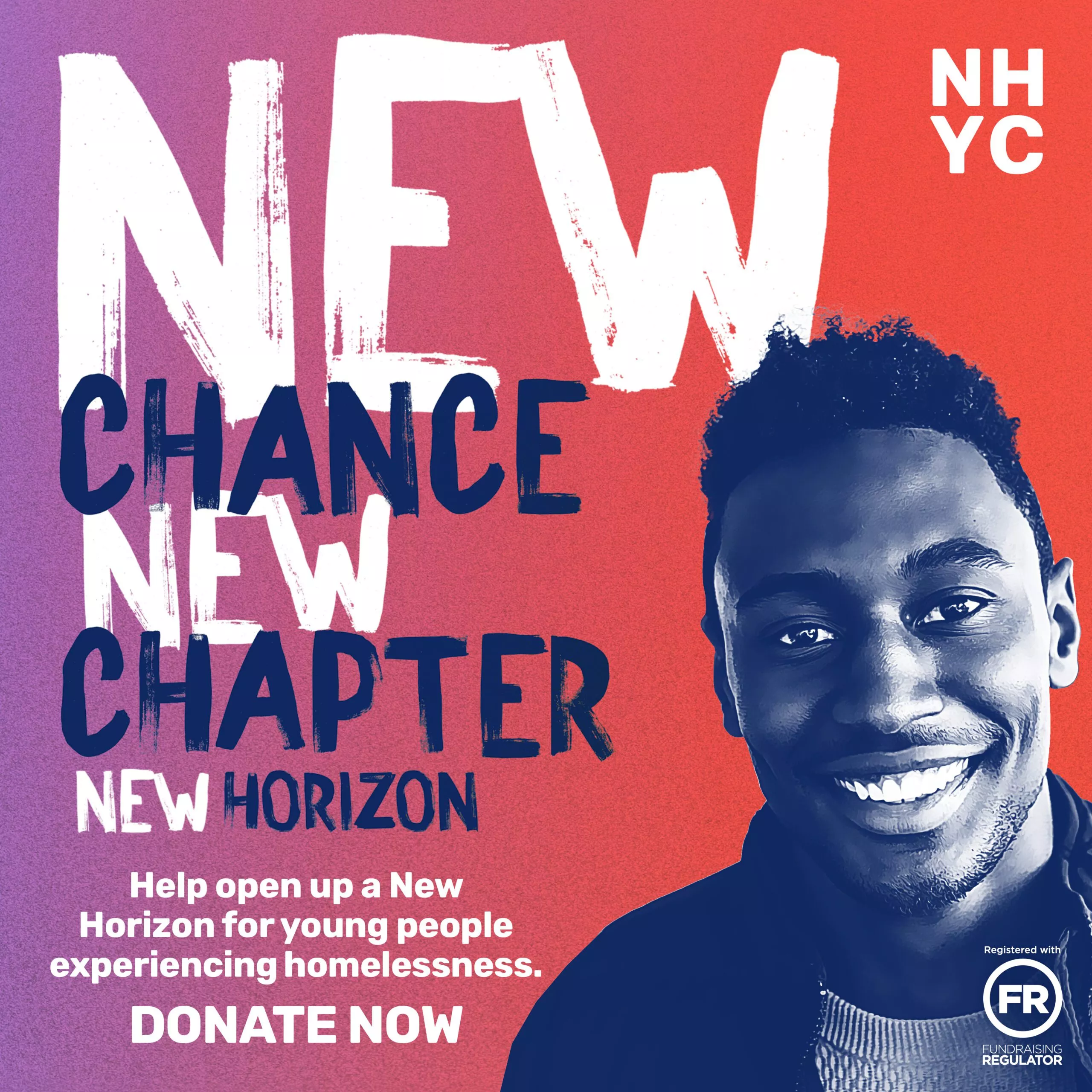 New Chance, New Chapter. A young black man smiling with short hair