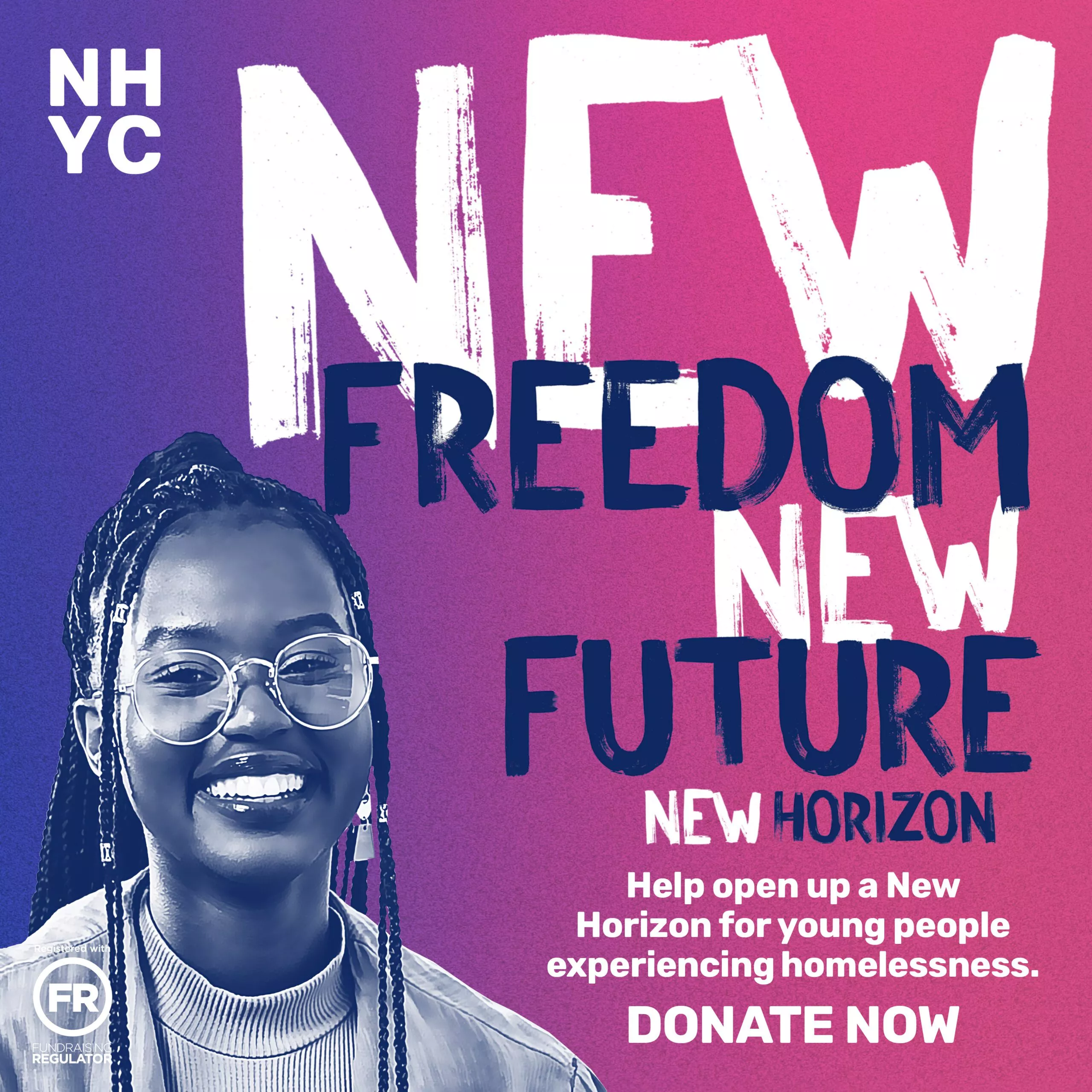 New Freedom New Future. A young black girl with braids and glasses
