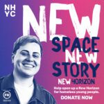 New space, new story. A young white person smiling with short dyed hair